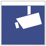 Piktogramm für einen Warnhinweis zur Videoüberwachung nach Datenschutz-Recht gemäß DIN 33450